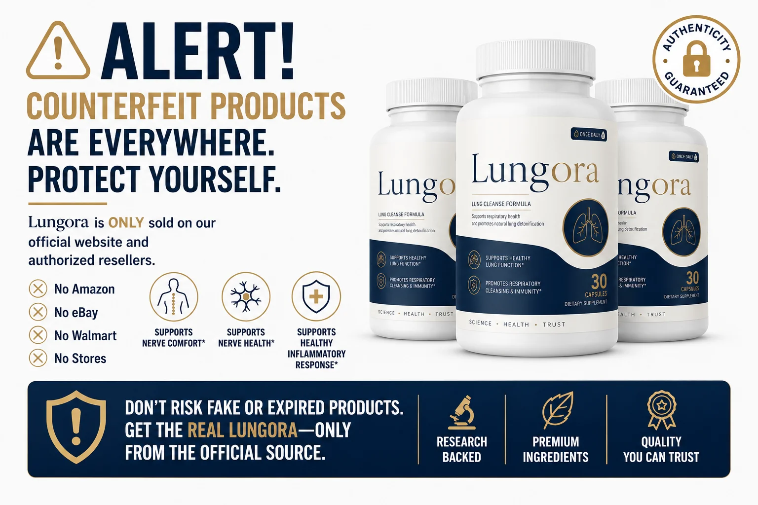 Lungora counterfeit warning
